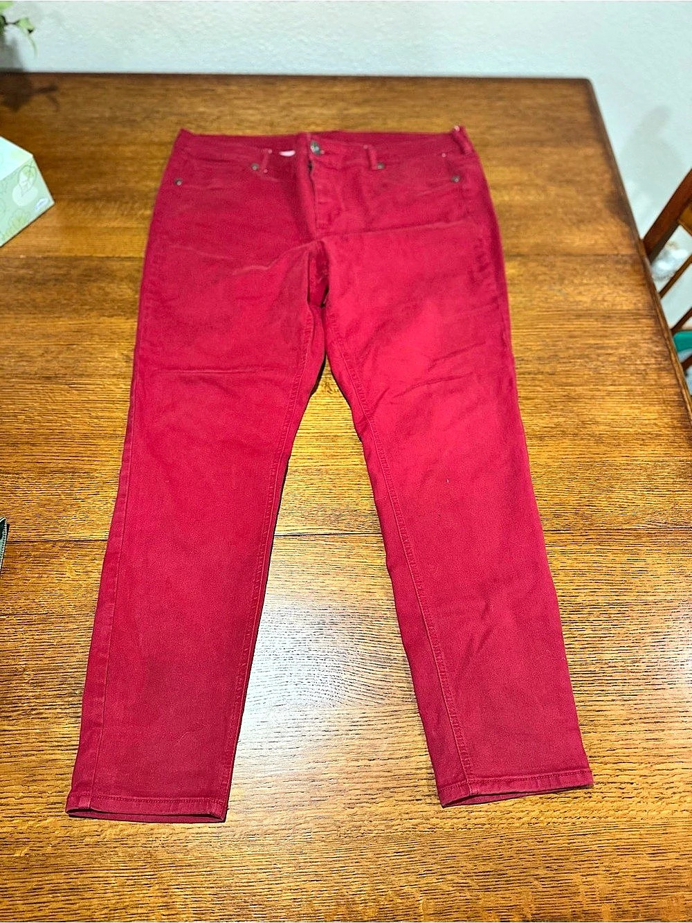 Maurices Skinny Jeans Red Waist 20